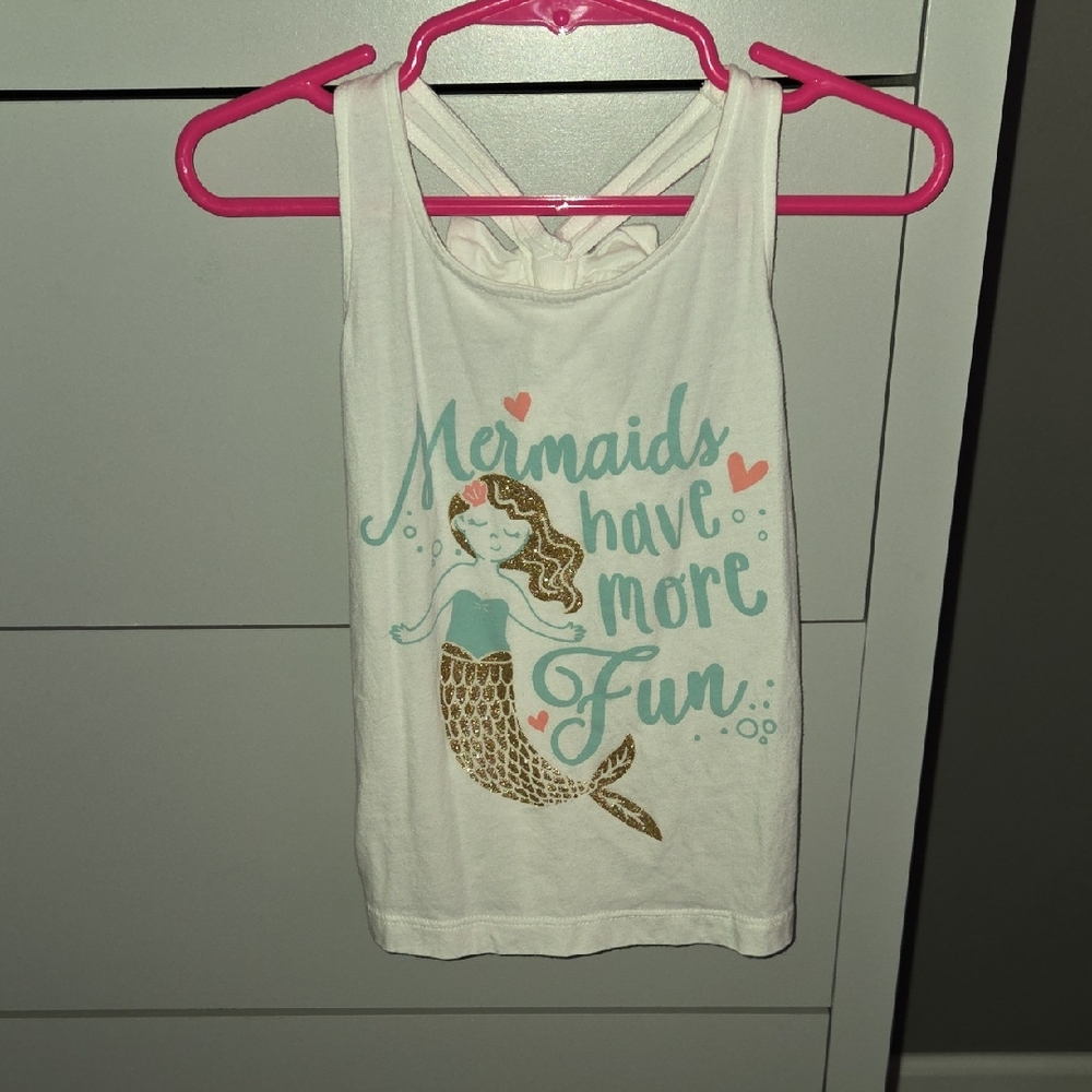Mermaid Fun Kids Tank Top - White